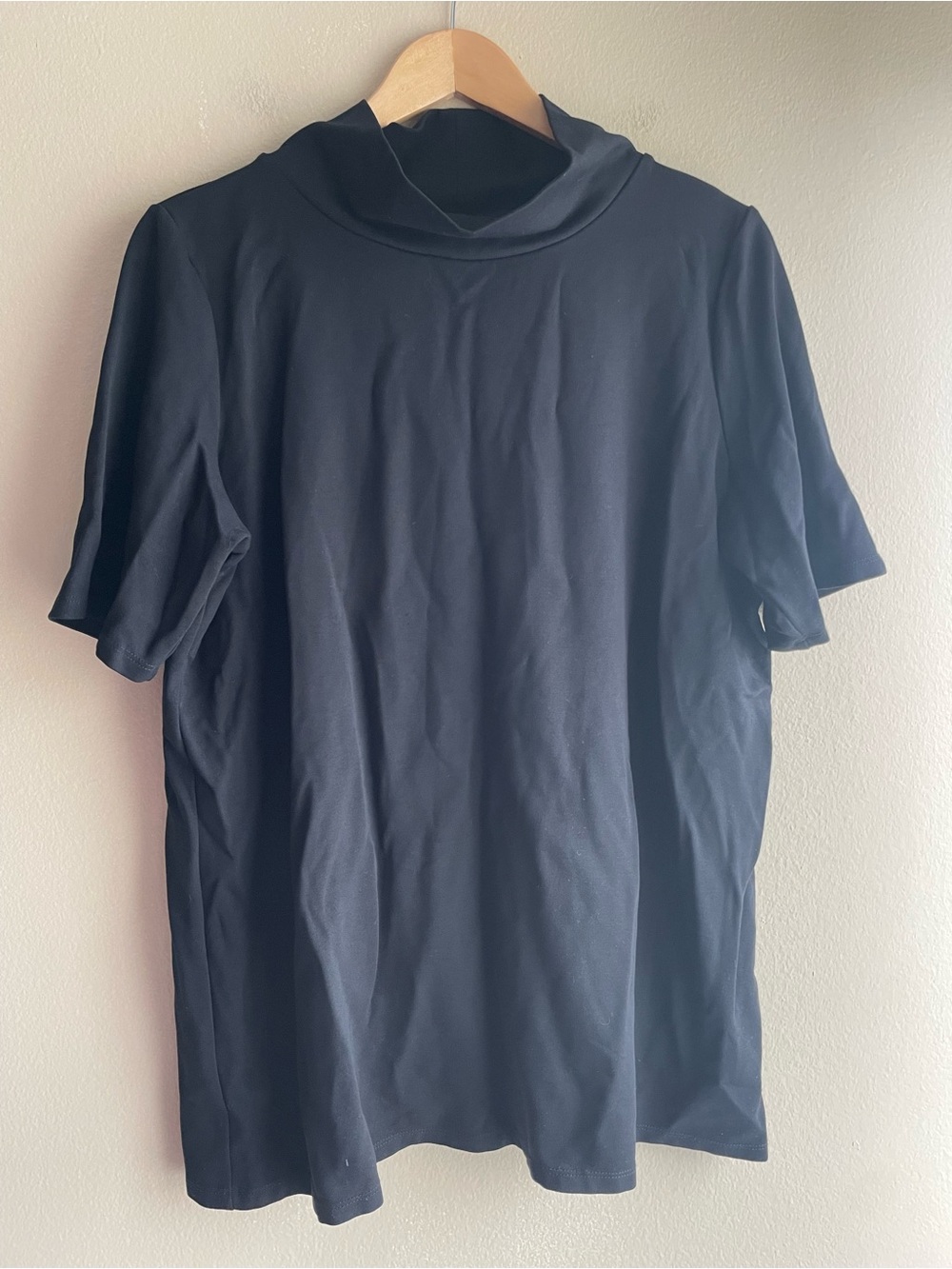 Eileen Fisher Women Turtleneck Black Tee Shirt Size Large
